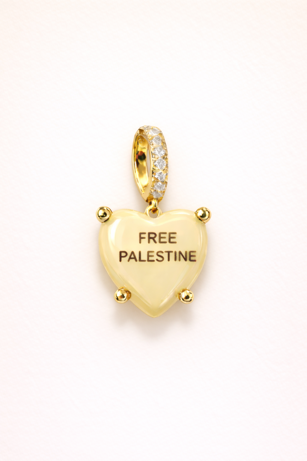 Free Palestine Charm - buttergelb