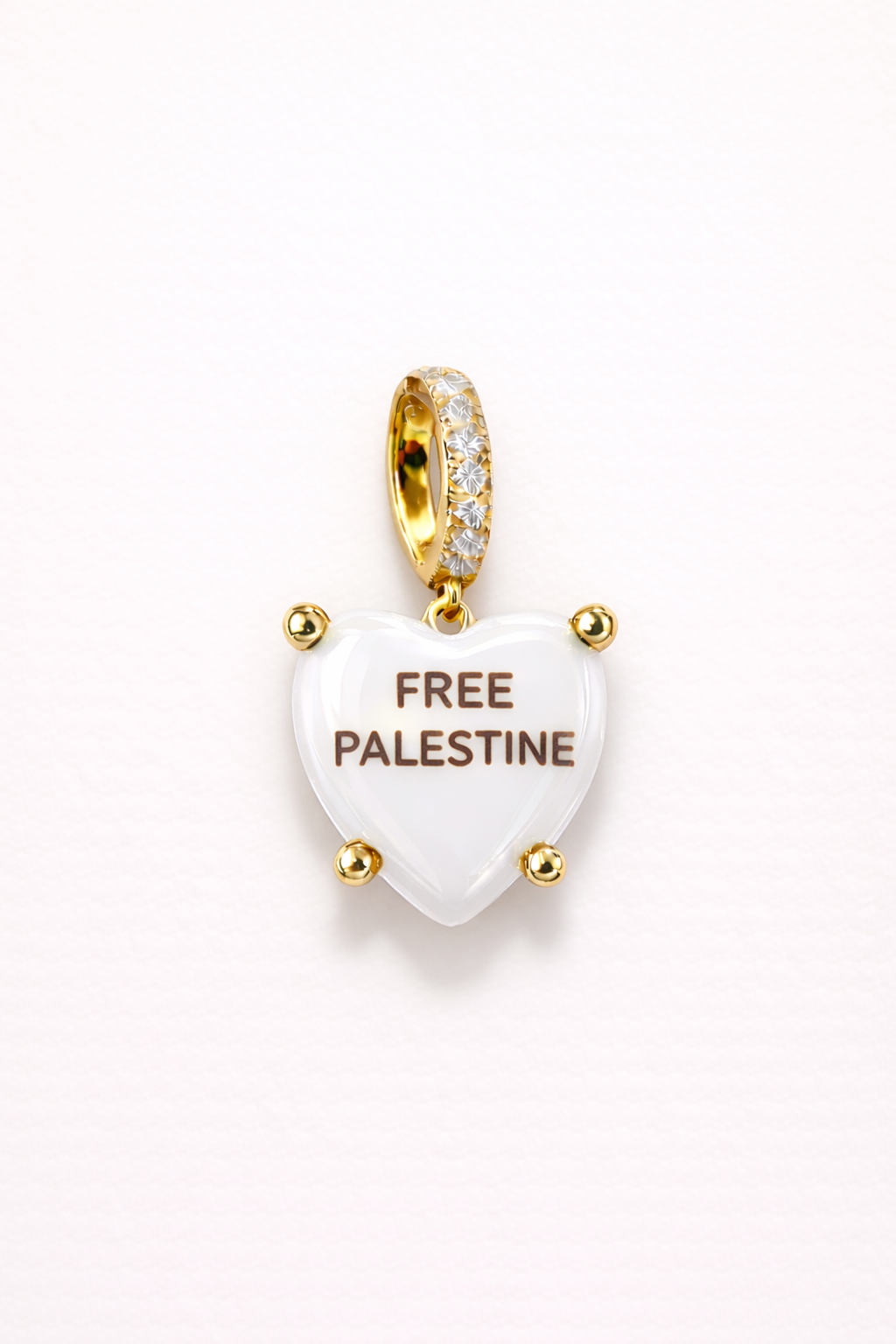 Free Palestine Charm - weiß