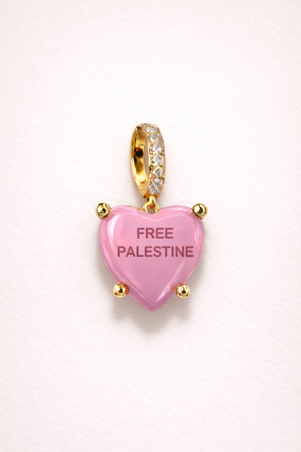 Free Palestine Charm -  rosa