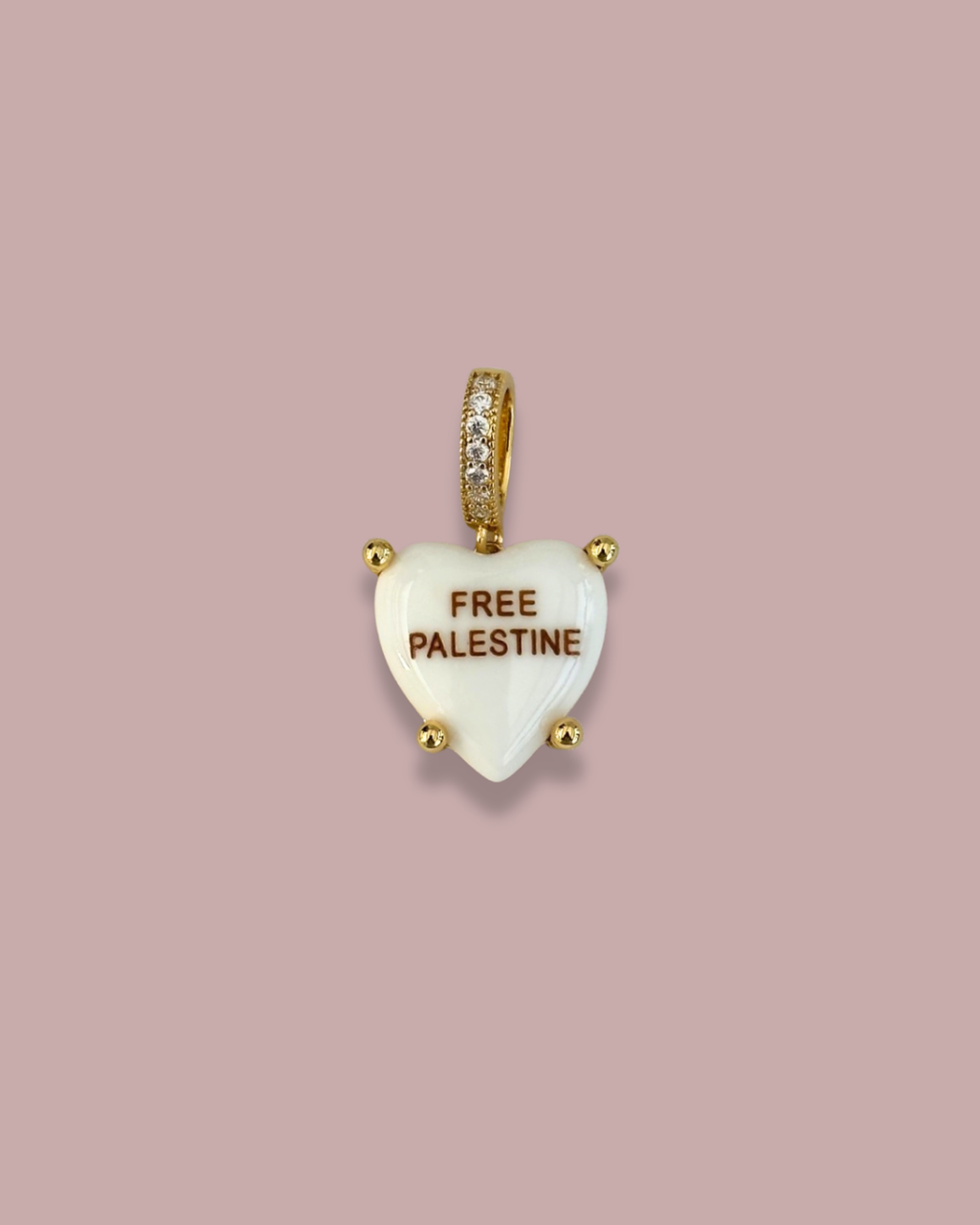 Free Palestine Charm - weiß