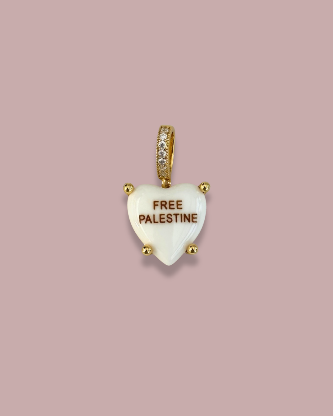 Free Palestine Charm - weiß