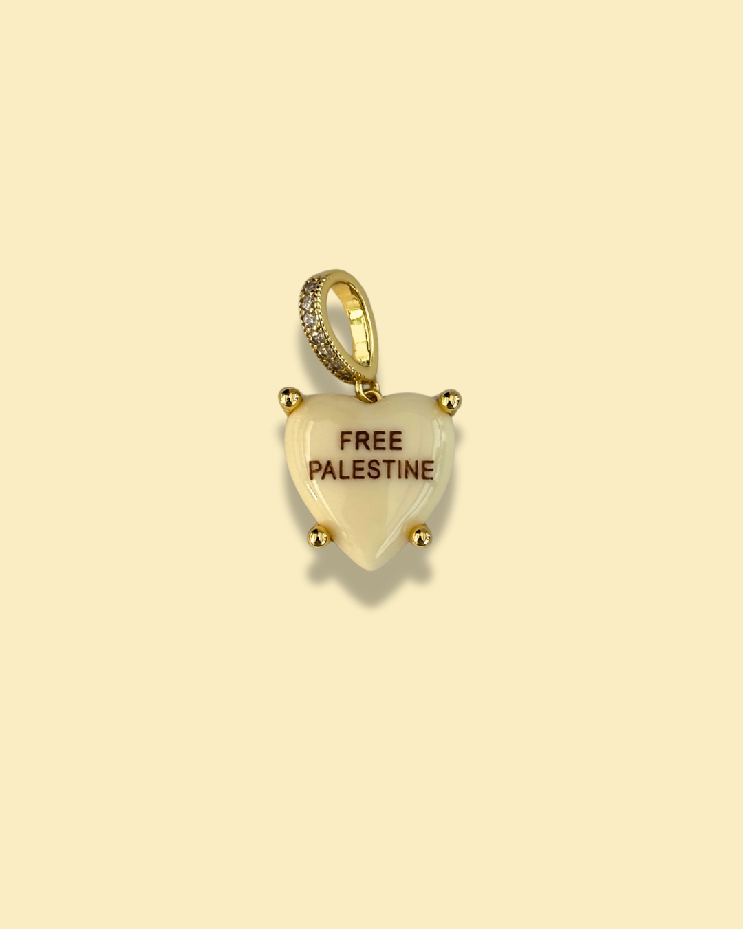 Free Palestine Charm - buttergelb
