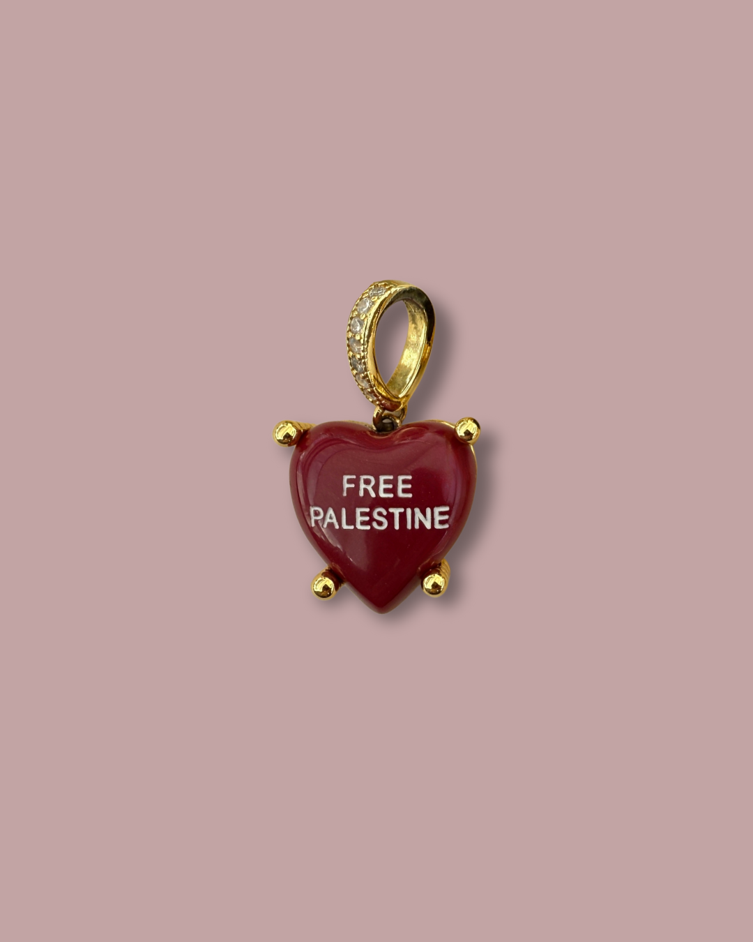 Free Palestine Charm - dunkelrot