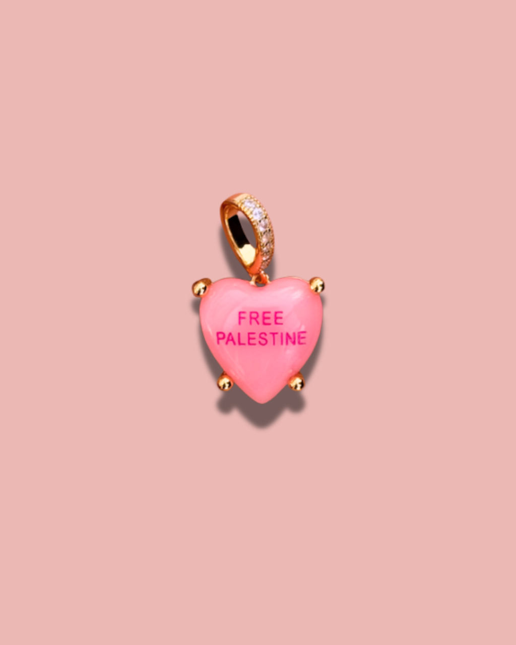 Free Palestine Charm -  rosa