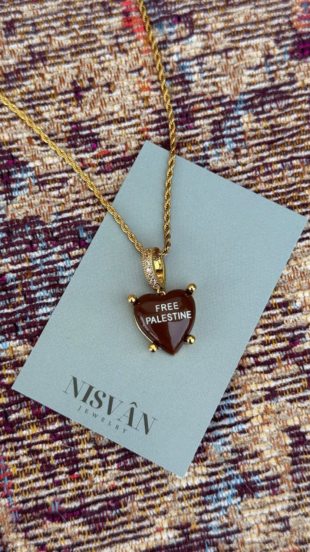 Free Palestine Charm - braun