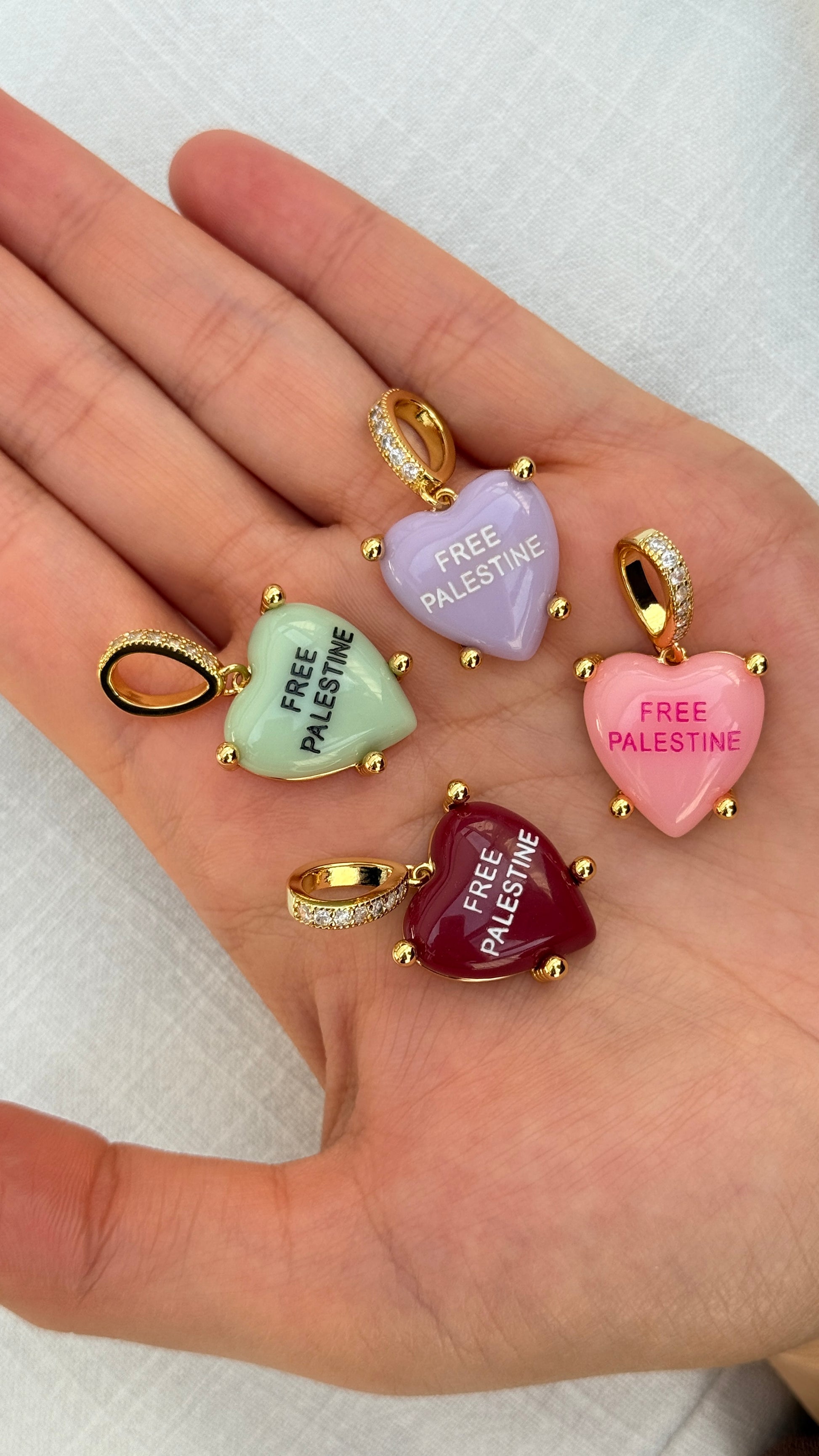 Free Palestine Charm - mintgrün