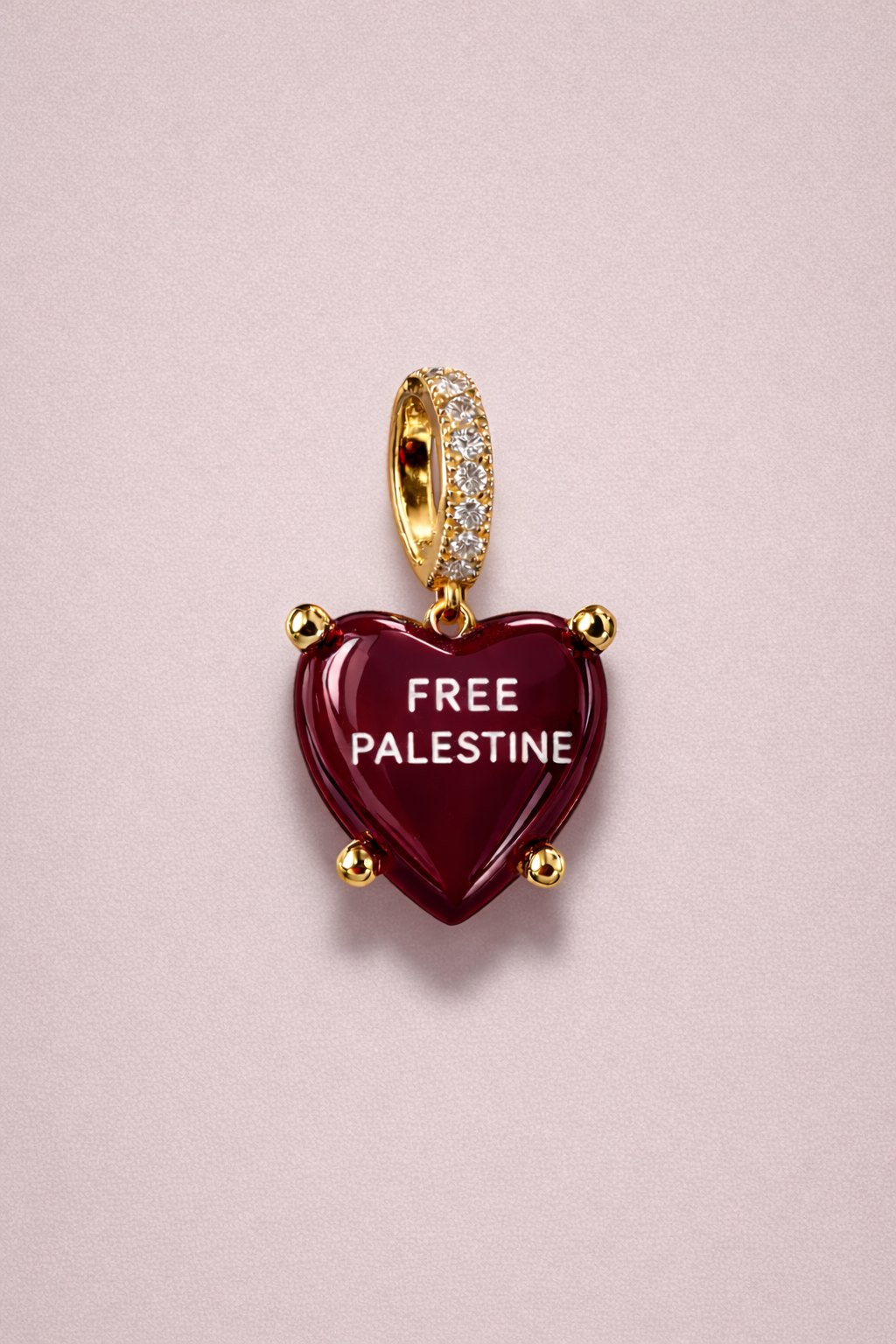 Free Palestine Charm - dunkelrot